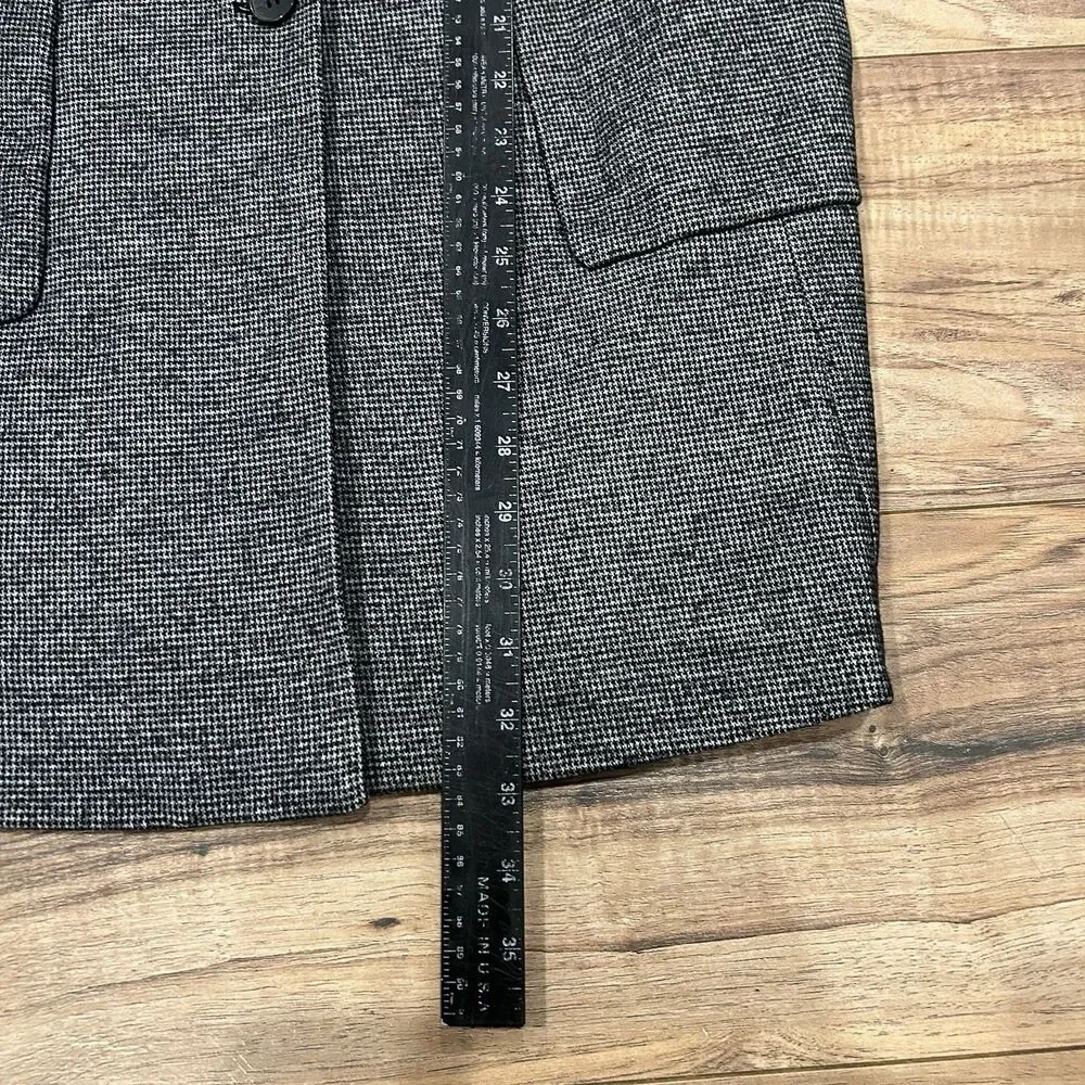 J. Mclaughlin Cate Vest Size XS Tunic Blazer Black White Houndstooth Wool Blend